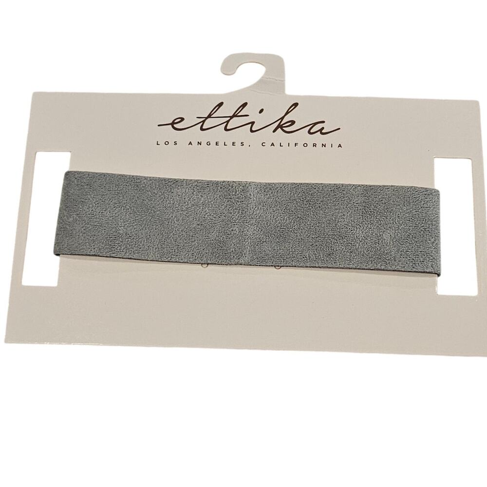 Ettika Light Blue Faux Suede Choker 1.25" Wide Casual Boho Festival Fairy
